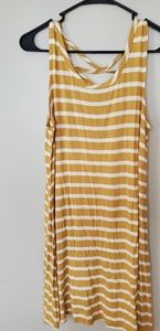 Yellow/white striped casual dress